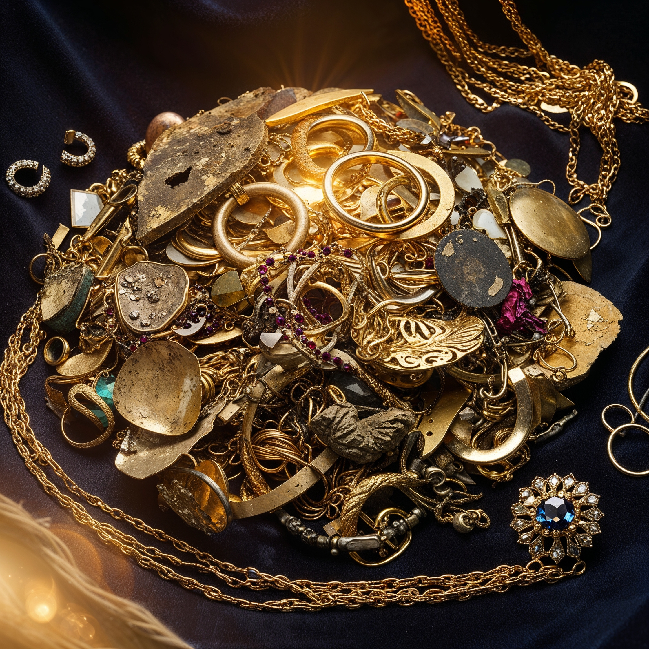 pile of scrap gold image